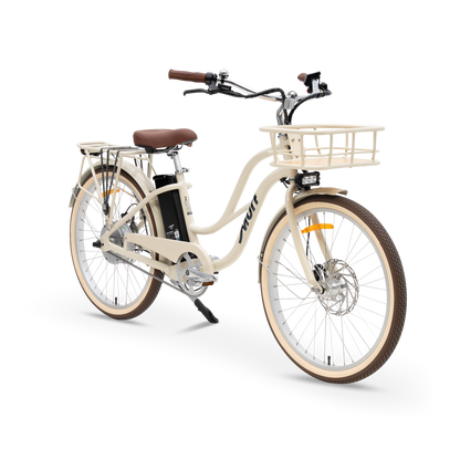 The Gigi E-Bike in Bone Beige - 52V Commuter Cruiser with Low-Step Frame
