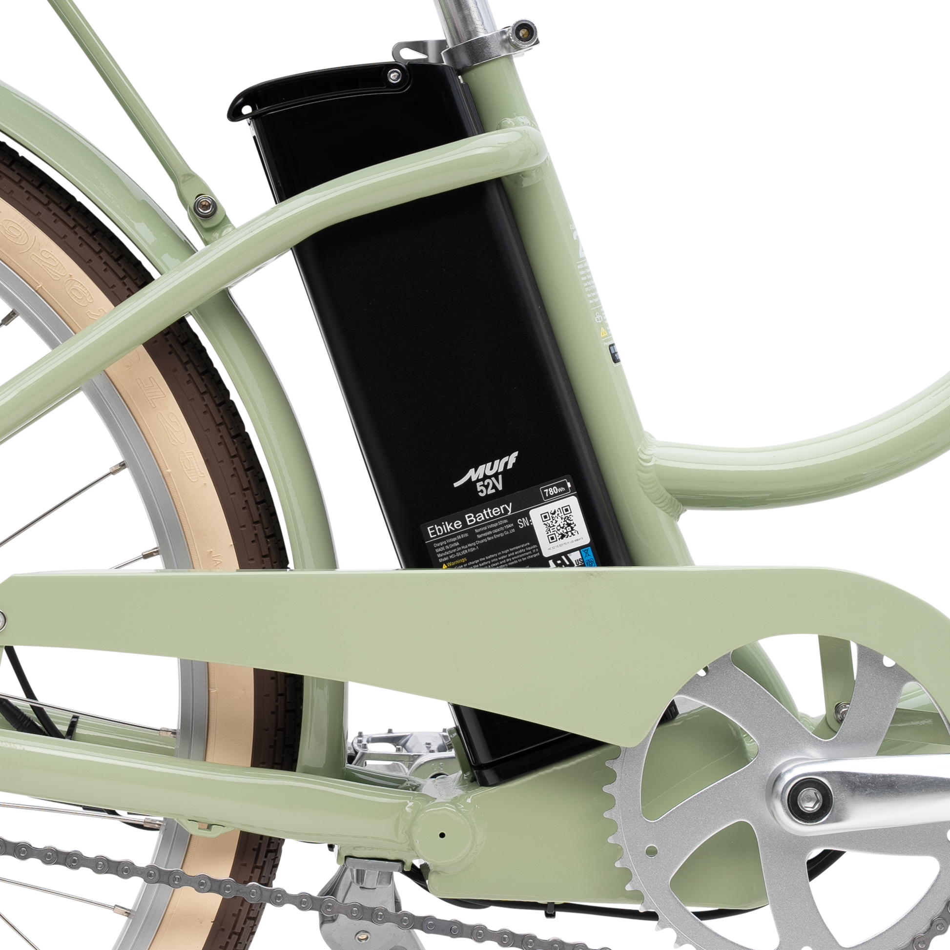 52V 780Wh Integrated Battery on The Gigi - UL 2271 Certified for Safety