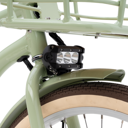 550-Lumen Integrated LED Headlight on The Gigi - Safe Night Riding Visibility