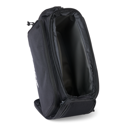 Overhead view of the Murf Big Dawg Rack Bag main compartment, showing the waterproof lining and ample, sealed interior space.