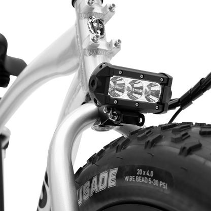  Close-up of The Higgs  powerful, integrated off-road headlight.