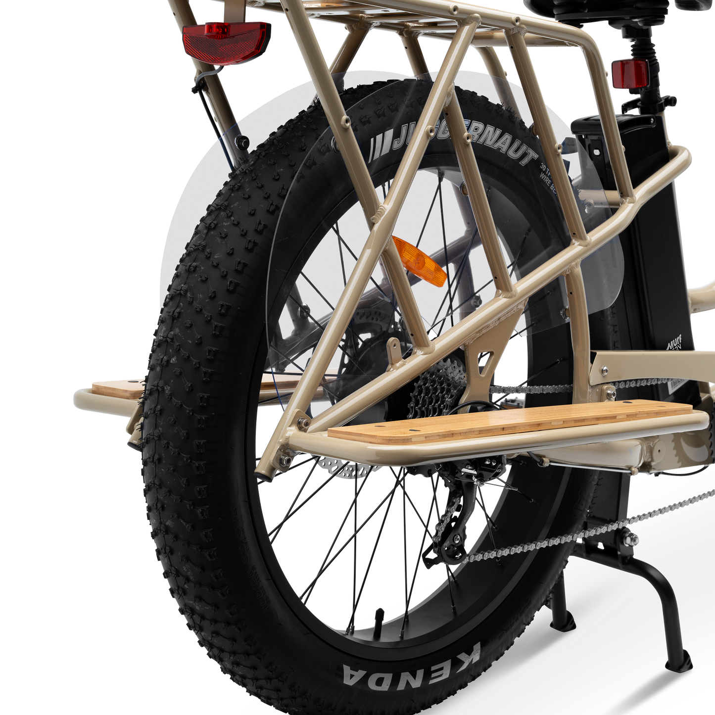  750W rear hub motor and 4-piston hydraulic disc brake caliper on Alpha Cargo