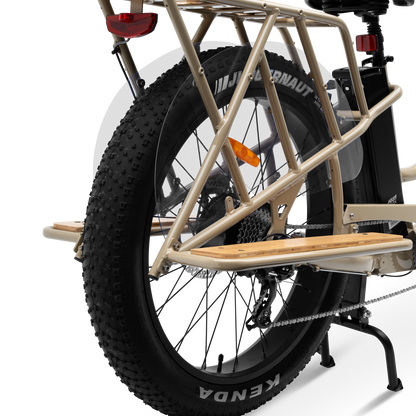  750W rear hub motor and 4-piston hydraulic disc brake caliper on Alpha Cargo