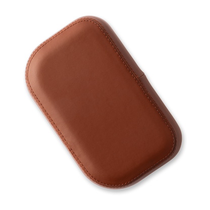 Murf Cargo Backrest made of durable synthetic leather (shown in brown), studio photo of front .