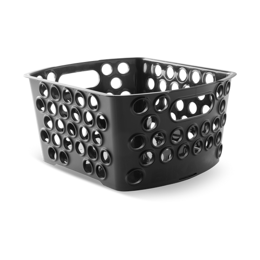 Durable rear basket mounted on a Murf e-bike's rear rack, demonstrating easy storage and Cargo-Capacity for errands or cruising.