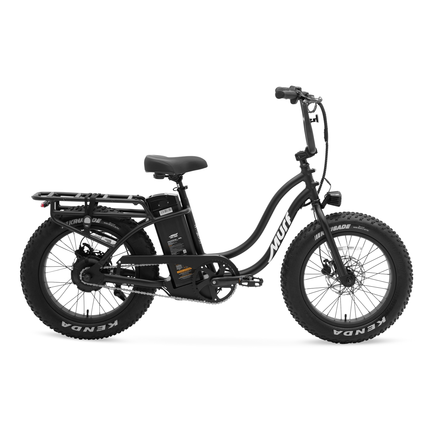 The Higgs ST step-thru fat tire e-bike in black, shown from the side in a studio view.