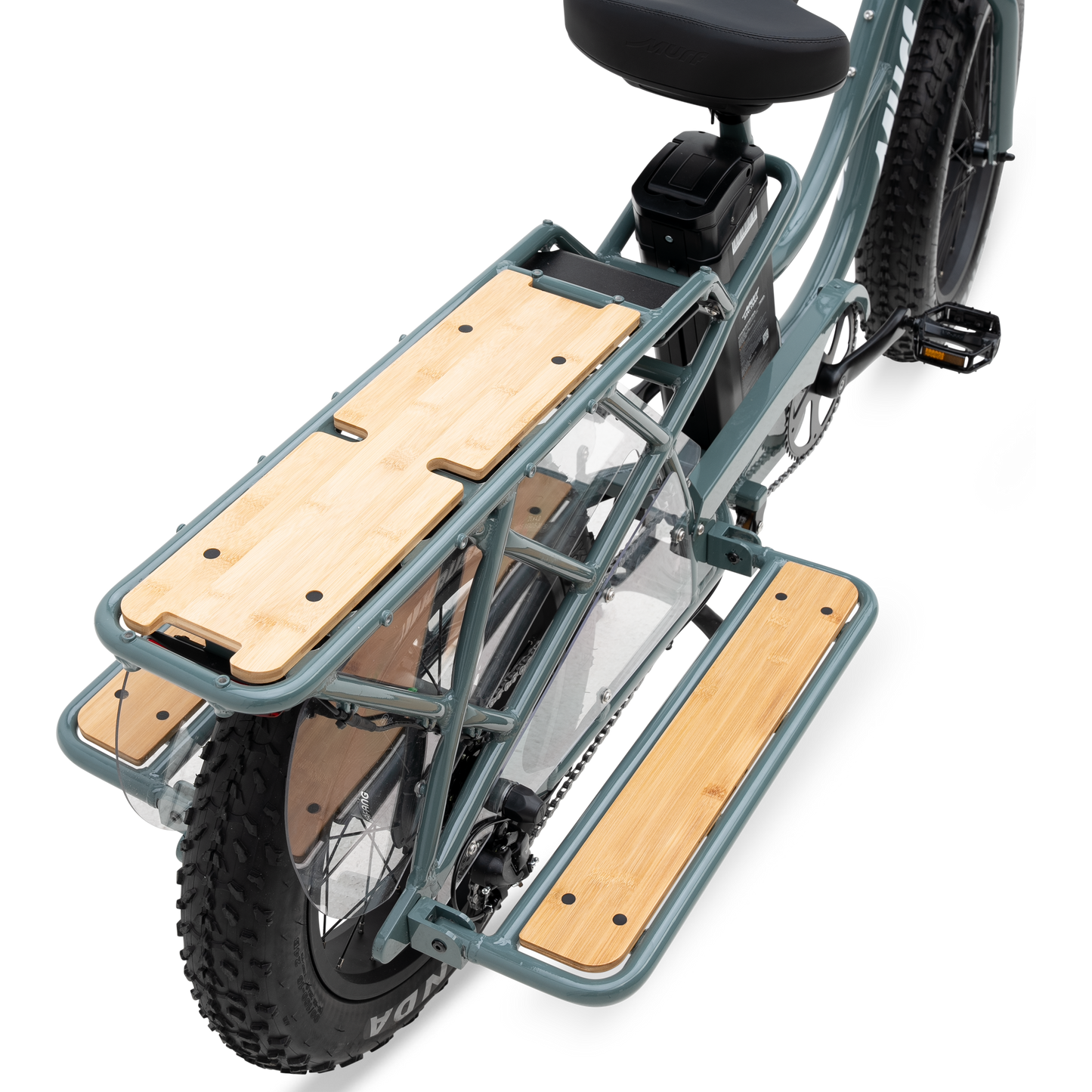 Integrated bamboo cargo platform on Higgs Cargo e-bike with 440lb payload capacity