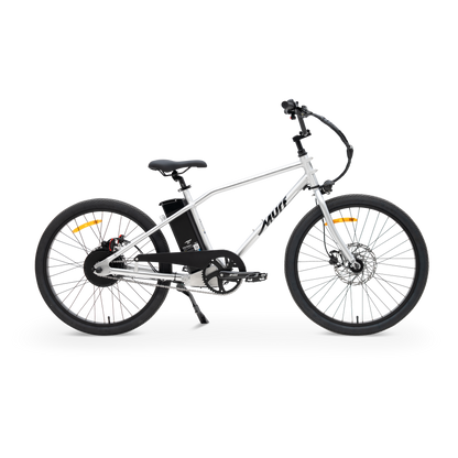 The Otis E-Bike in Raw Aluminum - Side Profile displaying 55lb Lightweight Chassis